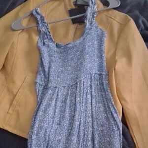 Yellow Ruffled Smocked Sleeveless Crop Top